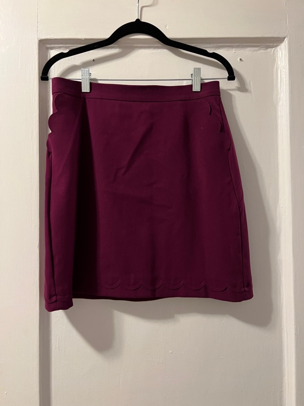 Banana Republic Deep Plum Scalloped Mini Skirt